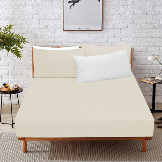 Cream Fitted Sheet | Soft Brushed Microfiber