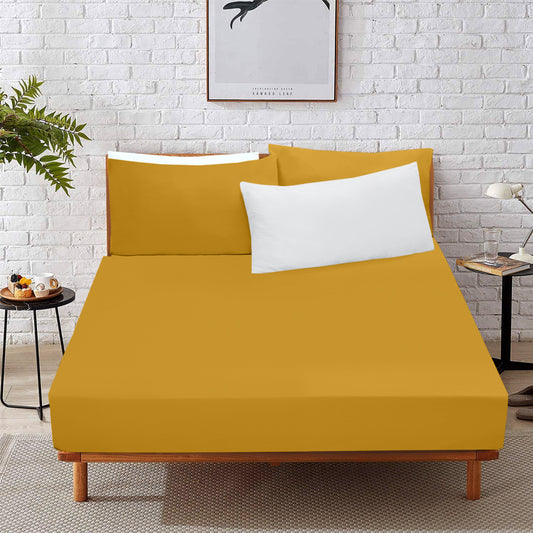 Ochre Fitted Sheet | Soft Brushed Microfiber