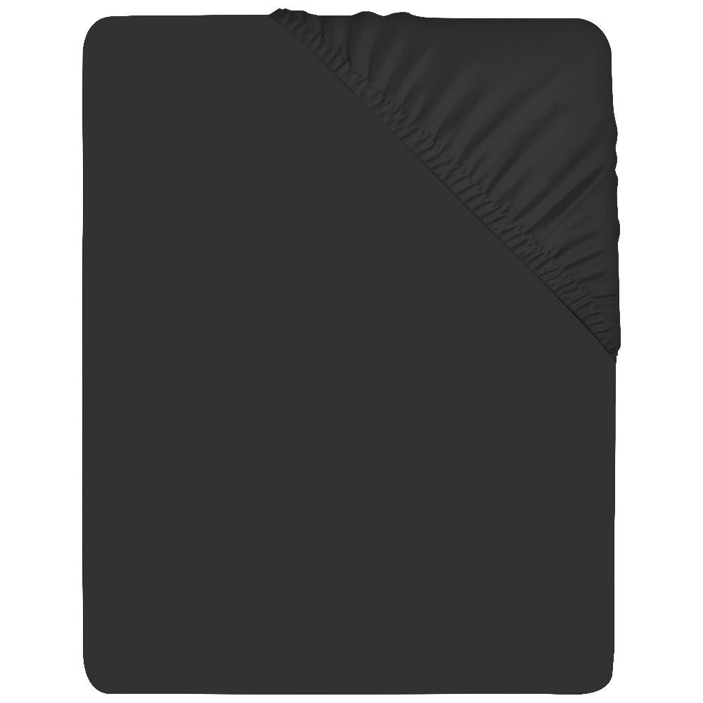 Black Fitted Sheet, Soft Brushed Microfiber, 25cm deep, Easy Care - West Midlands Homeware