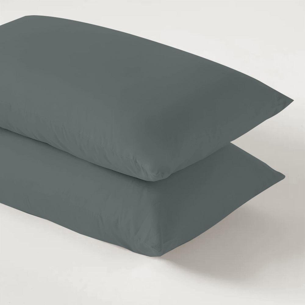 Pillow Cases | Charcoal Pillow Case Pair | Soft Brushed Microfiber | West Midlands Homeware
